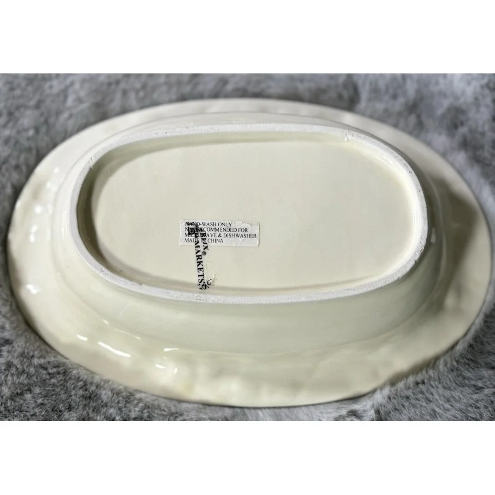 Publix Thanksgiving Oval Serving Bowl Ceramic 12